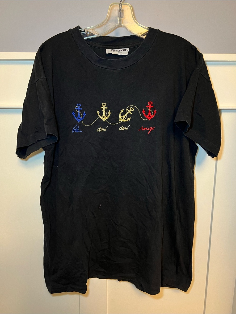 Vintage Sonia Rykiel Paris sail boat embroidery t-shirt
